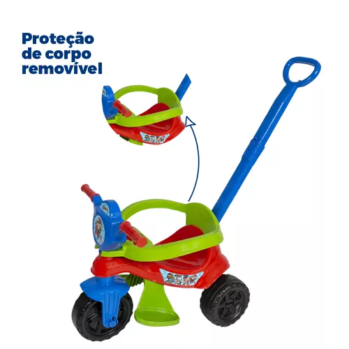 Triciclo Infantil Com Empurrador E Protetor Motoca Carrinho com o