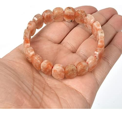 Pulsera Elástica Con Cuentas Ovaladas De 14 Mm Facetadas Con