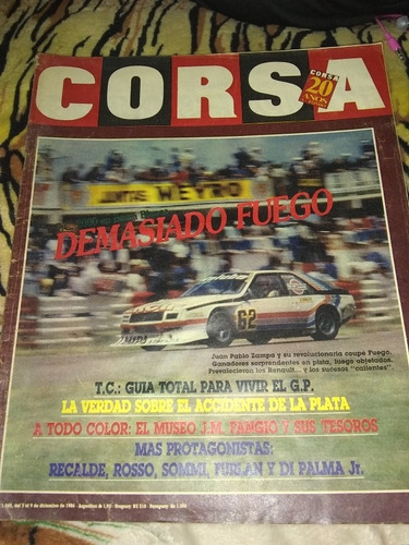 Revista Corsa Recalde Rosso Di Palma 12 1986 N1065