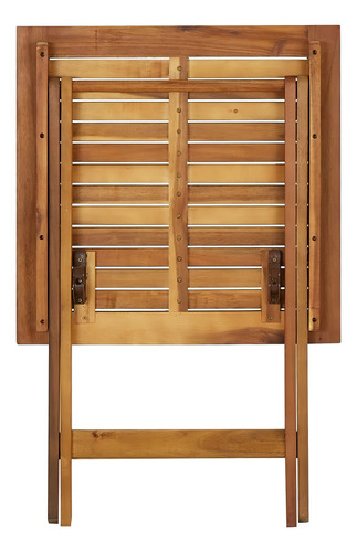 Mesa De Jardín Plegable 23.6 X23.6 X29.5 Madera De Acacia Color Café