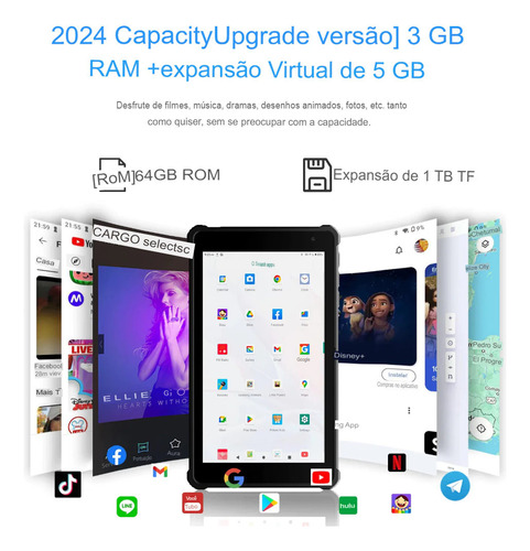 Tablet Pritom 7 Pro 7' Pol Octa Core 8gb Ram 64gb Android 14 Preto