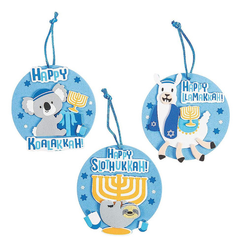 Hanukkah Animals Ornament Craft Kit - Makes 12 - Manualidade