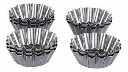 10pcs Mini Carbon Steel Egg Tart Molds, Reusable Cupcak