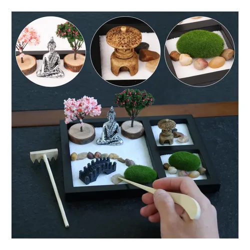 Kit De Jardín Zen Geytetqi, Mini Jardín Zen Para Escritorio