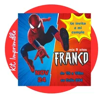 Comprar Kit Hombre Araña Imprimible Cumple Candybar  Personalizado