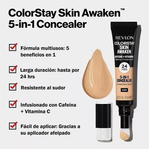 Revlon | Colorstay Skin Awaken - Corrector Líquido 5 En 1 Tono 015