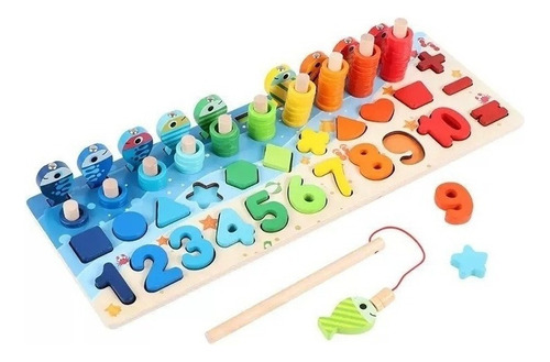 Juego Educativo Montessori Tablero Letras Números Figuras