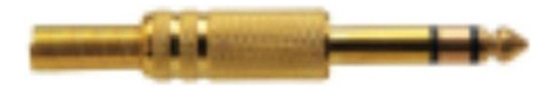 Plug P-10 Stereo 6,35mm Dourado Com Mola  603 - Kit C/10
