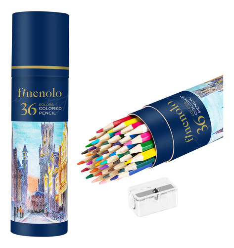 Finenolo Paquete De 36 Lapices De Colores Para Libros De Col