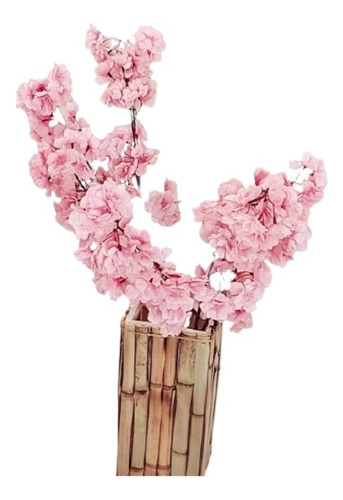 Vaso Bambú +lindo Arranjo Floral Chão Ou Mesa