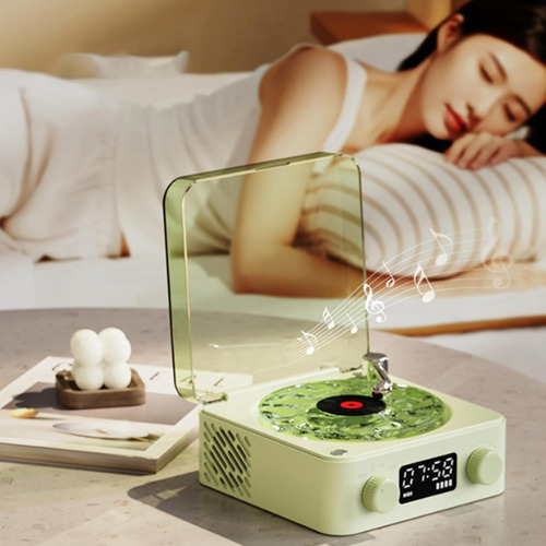 Altavoz Retro De Vinilo Con Reproductor De Discos Waves
