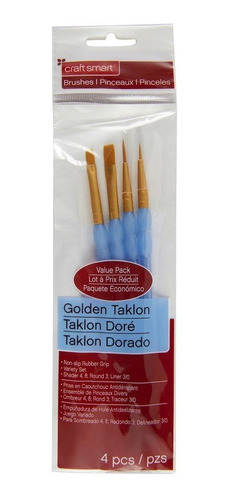 Craft Smart Brush Set, Golden Taklon, 4 Piezas