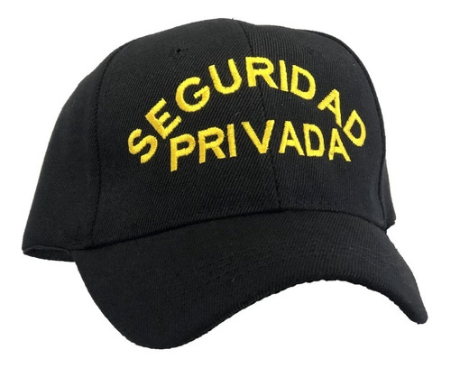 Gorra Seguridad Privada Negra Bordado Amarillo-fosforescente