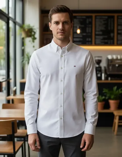 Camisa Tommy Hilfiger Masculina Oxford Regular Fit Branca