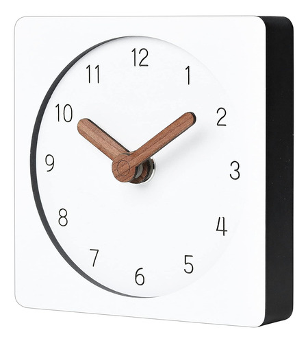 Reloj De Madera Silencioso Analógico Para Escritorio, Modern