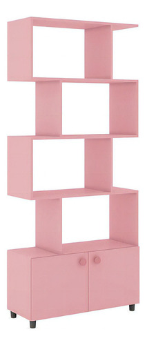 Estante 4 Nichos Com 2 Portas Rosa Movelbento Rt 3123