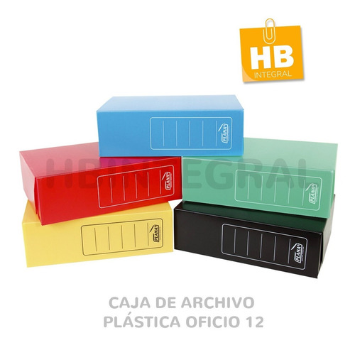 Cajas Archivo Plana Color Plastico Oficio12 36x25x12 X 10u 