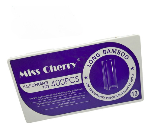 Caja Tips Miss Cherry Cuadrado Recto Xl Cristal 400 Pzs