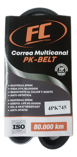 Correa Multicanal Matiz A/a  4pk745