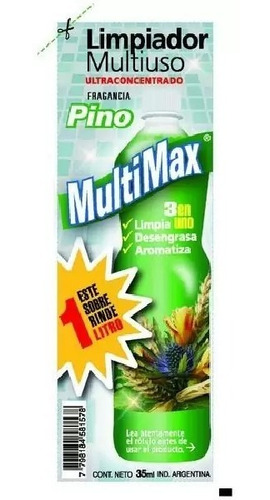 Limpiador Multiuso 3 En 1 Rinde 1l Fragancias Multimax 35ml