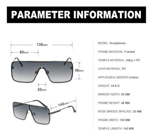 Gafas De Sol Cuadradas Con Montura De Gran Tamaño Para Exter