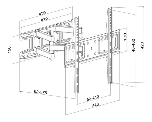 Imagen 9 de 10 de Soporte Para Tv Samsung LG Sony Tv 42 43 49 50 55 58 60 65