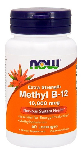 Suplemento em comprimidos NOW  Nervous System Health Methyl B-12 10000 mcg vitamina b12 Methyl B-12 10000 mcg em pote 60 un