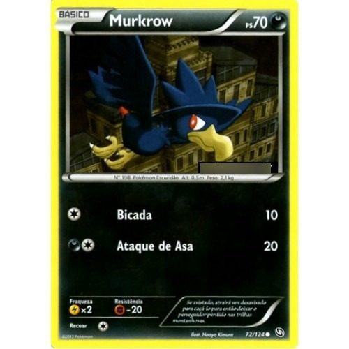 Murkrow - Pokémon Noturno Comum - 72/124 - Pokemon Card Game