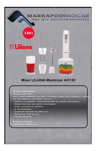 Mixer Liliana Masterpic Ah130 450w Batidor Picador