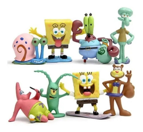 Bob Esponja Sus Amigos Set 8 Figuras 4-6cm Juguetes/coleccio