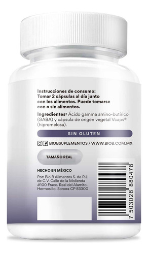 Bio B Gaba 800mg (ácido Gamma Amino-butírico) | 60 Cápsulas
