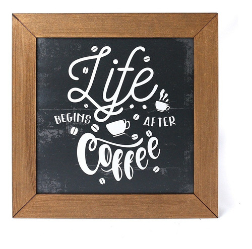 Imagem 3 de 5 de Kit 4 Quadros Decorativos Cantinho Do Café Rústico