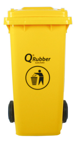 Contenedor De Basura Qrubber 120 Lts. Amarillo