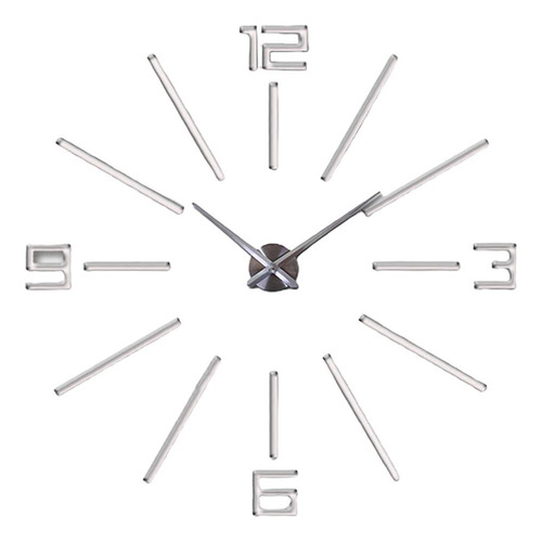 Gran Reloj De Pared Diy Moderno Reloj De Pared 3d Con Plata