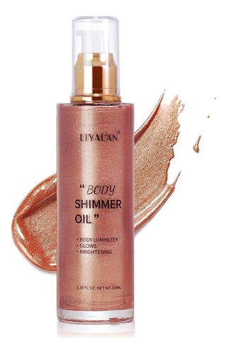 Liyalan Shimmer - Aceite Corporal De Oro Rosa, 5 Colores, Br