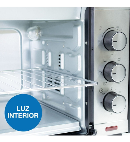 Imagen 4 de 10 de Horno Electrico Peabody Pe-he6065 Gris 60lts 2200w Acero