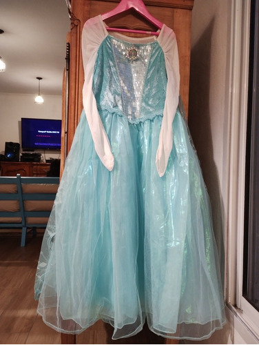 Vestido Disfraz Frozen Elsa Disney Store Importado 9/10 Exc