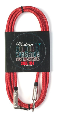 Cable Para Instrumento Tela Rojo R-l 6mts Western Mpltxr60