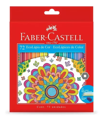 Lapices De Colores Faber Castell Eco X 72 Unid + Sacapunta
