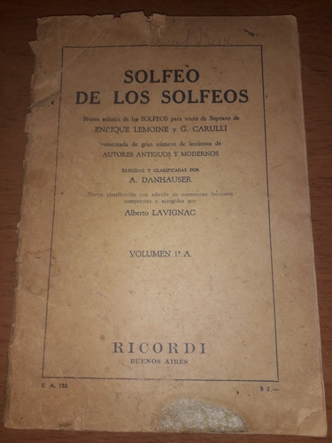 Libro Solfeo De Los Solfeos Enrique Lemoine Carulli 