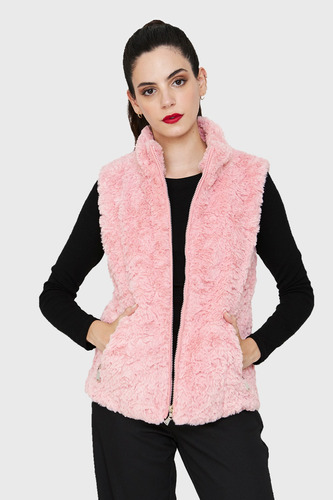 Chaqueta Peluda Sin Mangas Rosa Nicopoly