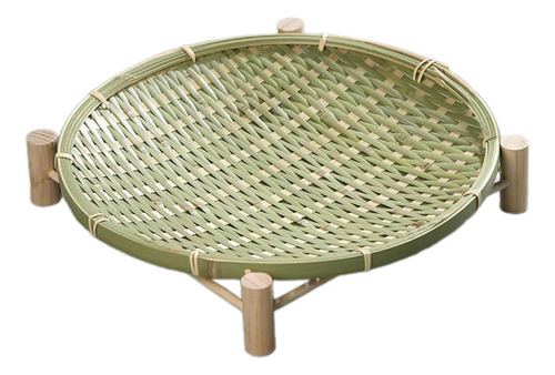 Cesta Tejida De Bambú, Cesta Para Servir Con 30cm Verde