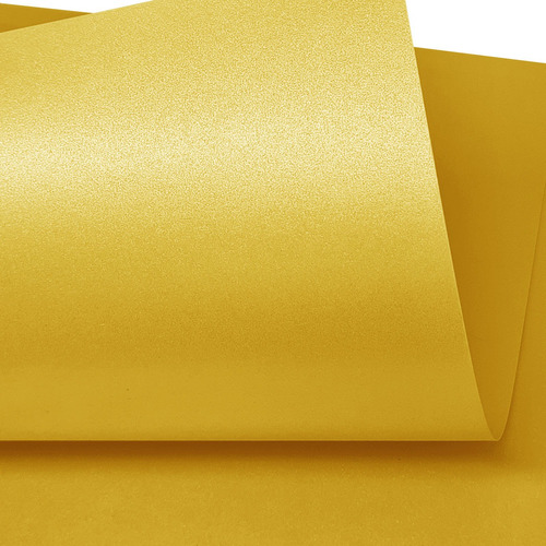 15 Fls Papel Perolado Metálico Cartão Color Plus Amarelo 