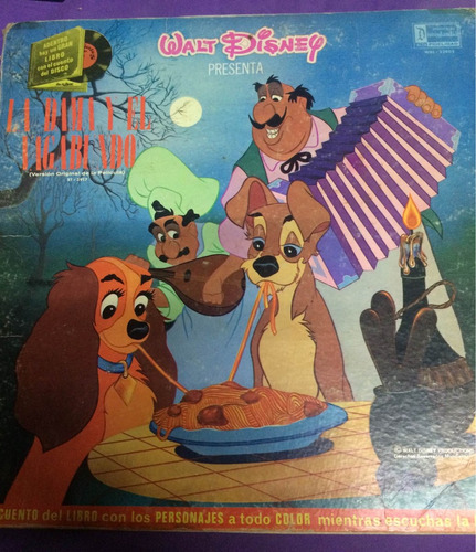 La Dama Y El Vagabundo  Walt Disney Cuento. Lp Acetato