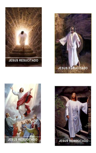 Jesus Resucitado 24 Tarjetas Enmicadas A Personalizar Cromos