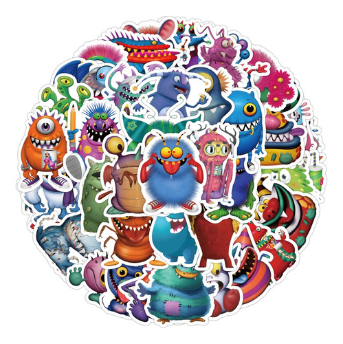 My Singing Monsters 50 Calcomanias Stickers De Pvc Vs Agua