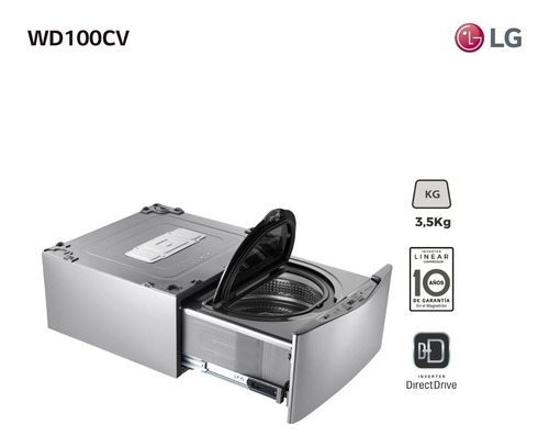 Lavarropas Twinwash Mini LG 3,5kg Wd100cv - Garantía Oficial