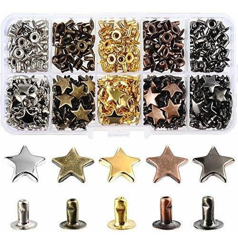 Tachas Remache Estrellas X200 Juegos 5 Colores 12mm