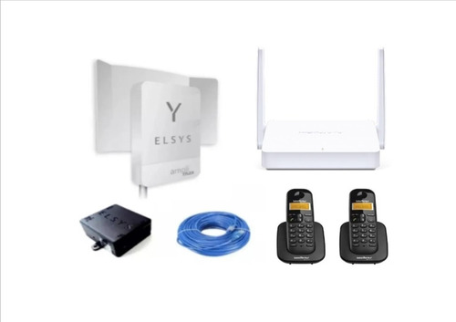 Kit Internet Rural+ Base E Ramal + Amplimax 4g + Roteador