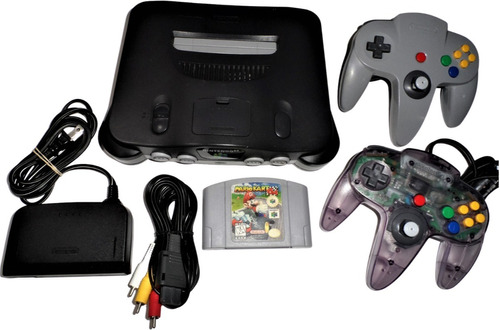 Nintendo 64 Standard Negro 2 Controles - Mario Kart - (Reacondicionado)